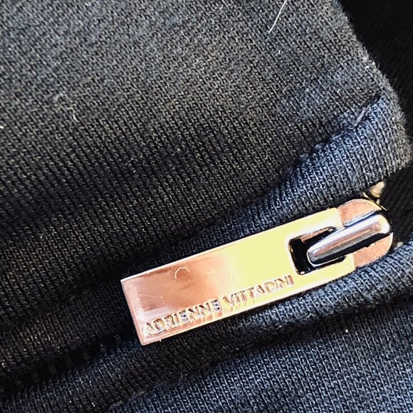 Adrienne Vittadini Studio Black Skirt Knee Length Stitched Pattern - Picture 10 of 13